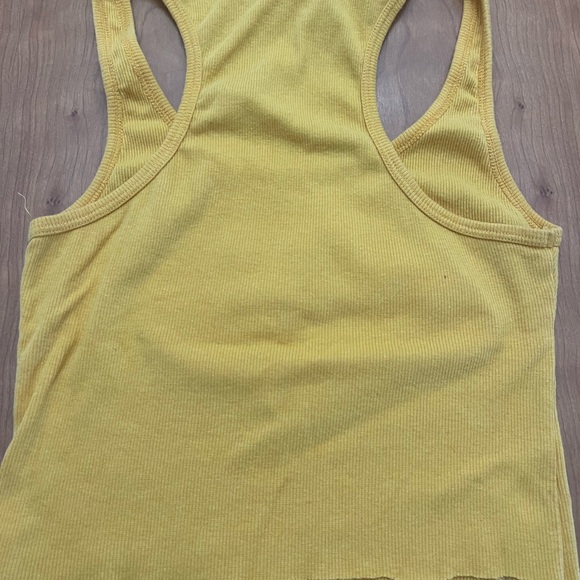 Dickies Yellow Logo Ribbed Racerback Crop Tank - Picture 2 of 3